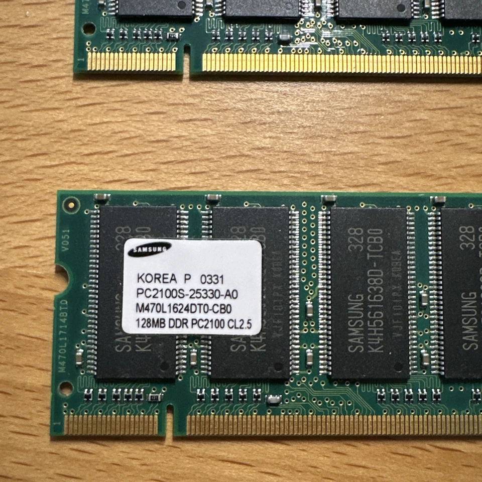 2x SAMSUNG 128MB DDR-266 PC2100s RAM Memory - Image 2 of 4