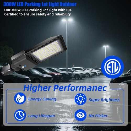 Outdoor LED Parking Lot Light Slip Fitter Mount Dusk to Dawn Photocell Lighting - Picture 6 of 17