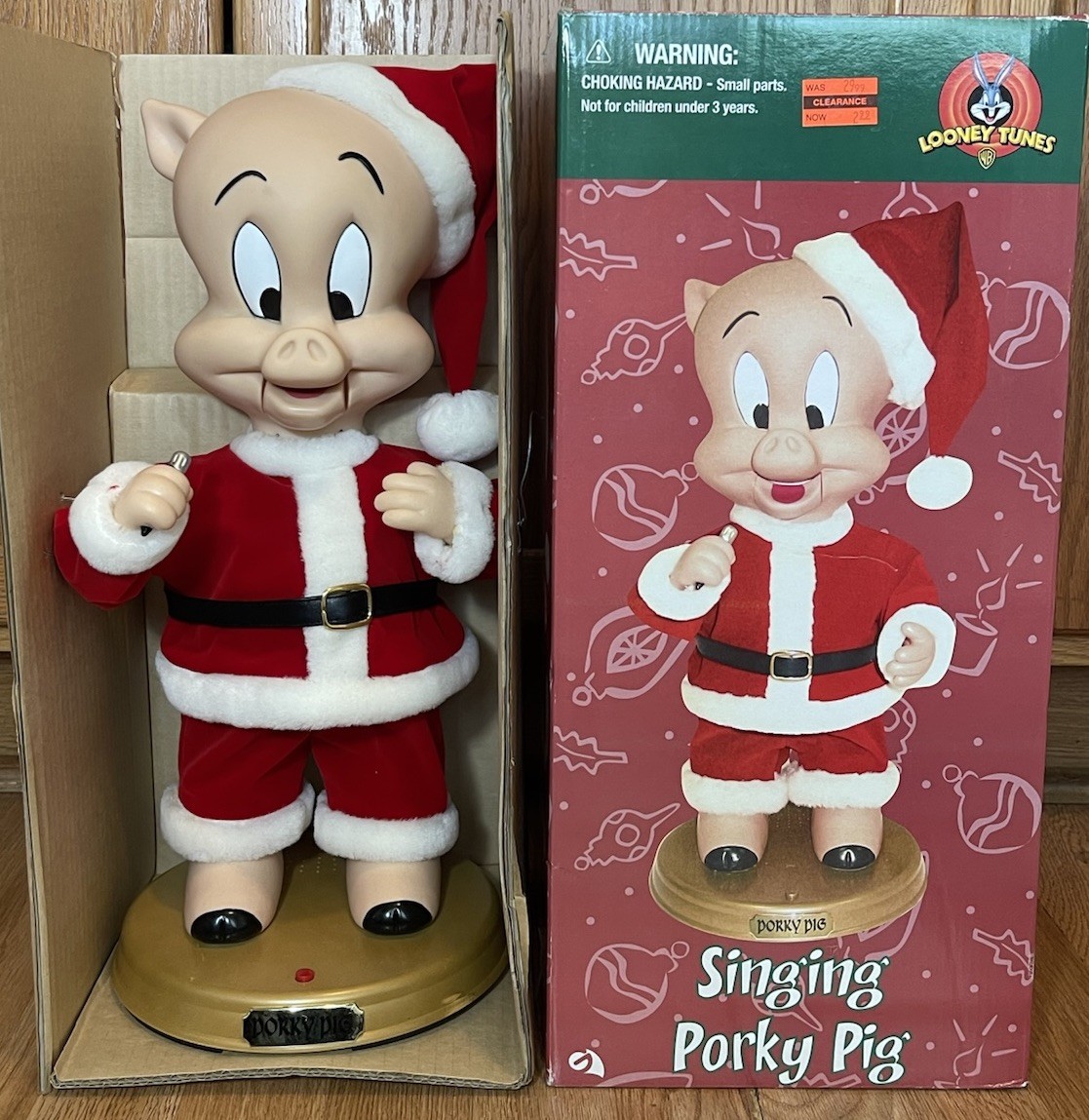 RARE 2002 Gemmy Looney Tunes Porky Pig Singing Santa 18" Animated Christmas