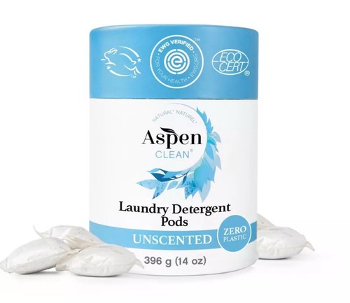 Cápsulas de lavandería sin perfume de AspenClean, embalaje nuevo y mejorado, cero plástico... - Imagen 2 de 6