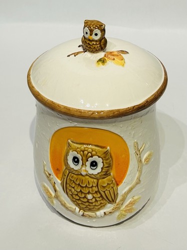 Vintage HTF Sears Roebuck & Co Ceramic Owl Canister 1983 Japan 8" Canister - Picture 13 of 14