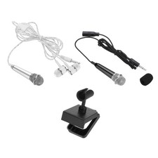 2Pcs Mini Microphone Tiny Microphone for Phone Silver, Black