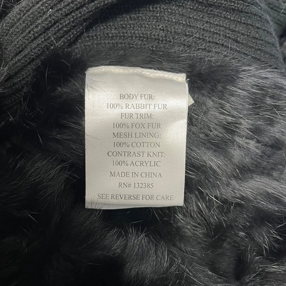 Chaleco Love Token para mujer negro de piel de conejo y zorro talla XS Foto 4 de 4