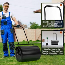 Rasenwalze mit U-Griff Gartenrolle Gartenwalze Ø32 cm 60 L Handwalze Bodenwalze