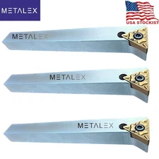 3 Indexable Tool Bit Holders 1/2" Shank Fly Cutter Milling TNMG16 Carbide Insert