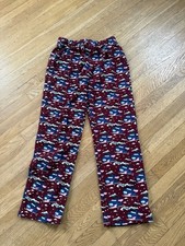 Vineyard Vines Boys Crimson Ski Whale Graphic Fleece Pajama Pants Large 16