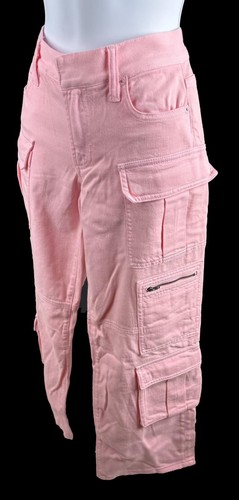 Women's Alice + Olivia Trish Pink Cay Baggy Cargo Pants Size 24 - Picture 4 of 6