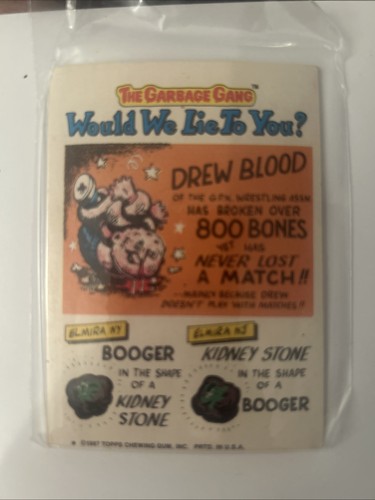 Vintage 1987 Closet Clyde Garbage Pail Kids Topps Sticker Card #377a - Bild 2 von 2