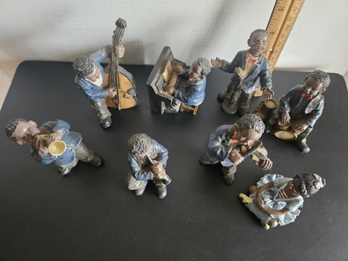 Lot Of 8 Figurines Jazz Man Resin - Picture 4 of 6