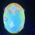 Fantastic !Vaseline Uranium glass ring With Claw Foot Prongs — photo 8