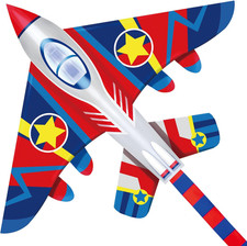HONBO 58" Fighter Plane - Kite for Kids  Adults, Easy to Fly, Beach Trip Beginn