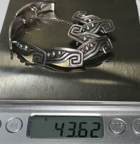 Vintage Sterling Margot de Taxco Aztec Link Bracelet - Picture 7 of 8