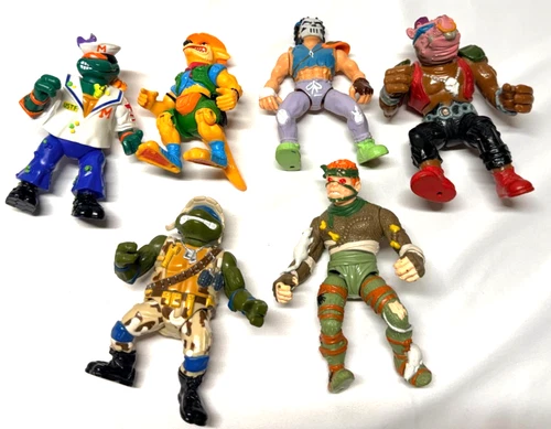TMNT – 6 Action Figure Lot #1 – Vintage 1990s Loose – Playmates Toys