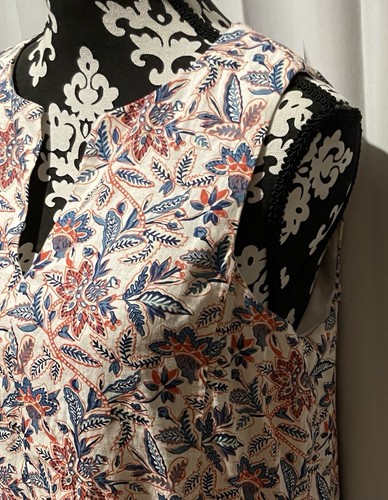 J.McLaughlin Rue Linen Floral Split V-Neck Sleeveless Shift Dress NWT $218 - Picture 4 of 5
