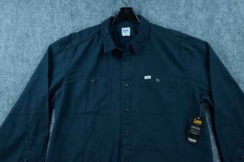 Lee Shirt Men's XL Overshirt Loose Fit Pocket Workwear Charcoal NWT - Picture 2 of 8