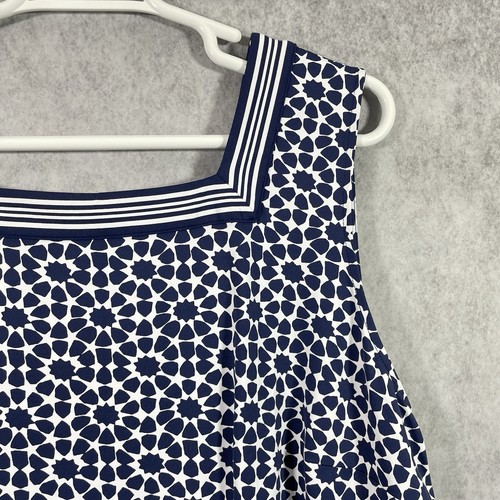 Talbots Womens Dress Square Yoke Neck Geometric Sleeveless Size 3X Blue. - Picture 6 of 8