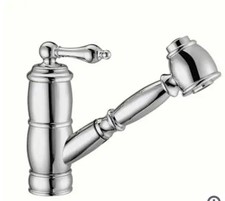 WhitehausVintage III Plus 1.5 GPM Single Hole Pull Out Kitchen Sink Chrome