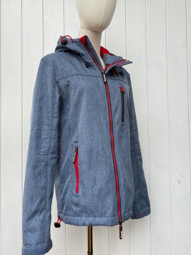 Superdry Original Windtrekker Japón Chaqueta Hombre Con Capucha Denim Azul Rojo Pequeña - Imagen 6 de 14