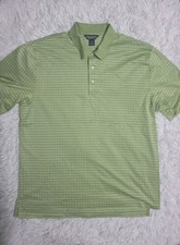Brooks Brothers Country Club Polo Shirt Striped Performance Knit XL Green