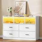 White 7 Drawer RGB LED Chest Storage Unit for Bedroom Kids Gaming Setup