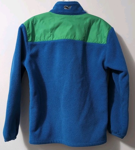 Vineyard Vines Fleece Jacket Full Zip Blue Green Kids 7 - Picture 3 of 5