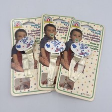 NEW Lot of 3 VTG Nursery Needs 1995 NOS Pacifier Clip  Strap 90s Baby