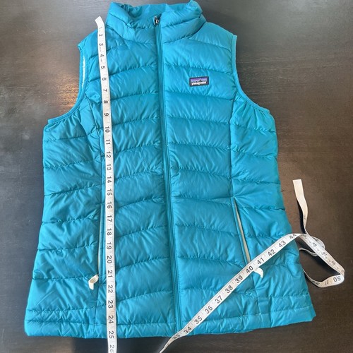 Patagonia Girls Down Sweater Puffer Vest Teal Zip up Jacket Youth Size Xxl 16-18 - Picture 8 of 9