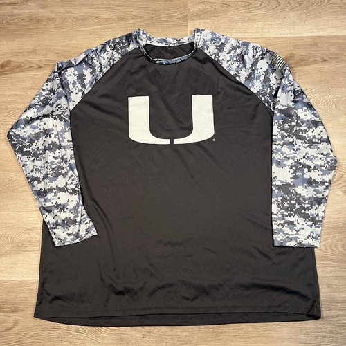 Miami Hurricanes Herren Größe XXXL OHT Militär Shirt Langarm NCAA Football ACC