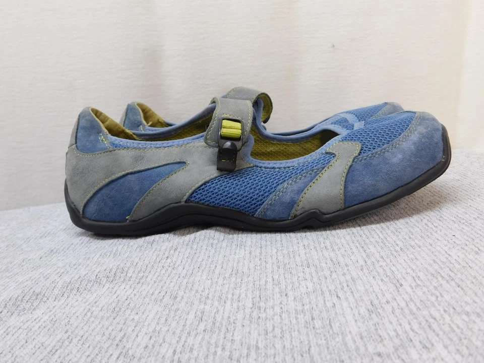Zapatos Ahnu Mary Jane para mujer talla 10 azul gris malla gamuza caminar planos cómodos Foto 3 de 4