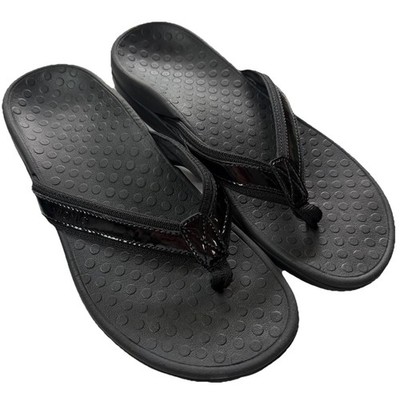 Vionic Tide II Womens Flip Flop Sandals Black Orthotic Comfort Size 7.5 Summer