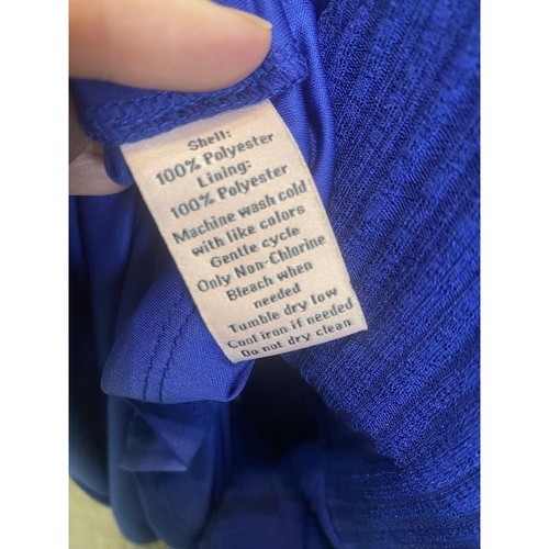 NEW Juicy Couture Shirt Womens Size XL Tiered Blue Blouse Summer Office Work - Picture 8 of 10