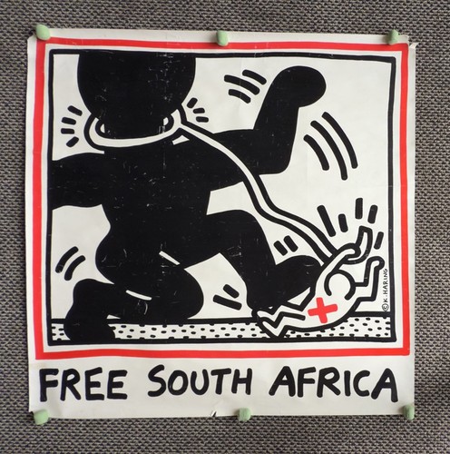 KEITH HARING FREE SOUTH AFRICA 1985 POSTER ORIGINAL