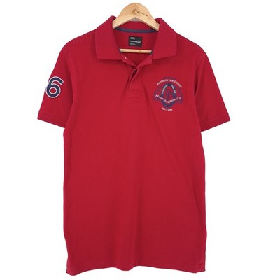 Peak Performance Herren Poloshirt Rot Baumwolle Golf Kurzarm Piqué Regular L