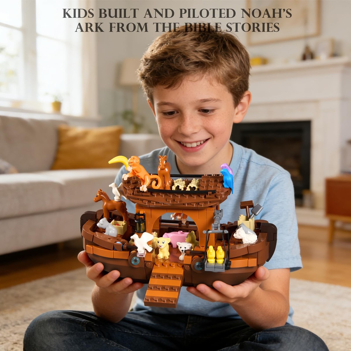 Noah's Ark Boat Building Blocks, Jesus Bible Religious Story Ship