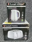 Russell Hobbs Honeycomb White 1.7 Litre Kettle 26050 & 4 Slice Toaster Set 26070