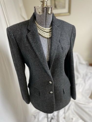 Ralph Lauren Blazer Size 10 Equestrian Vintage 90’s Embossed Logo Buttons Wool - Picture 19 of 24