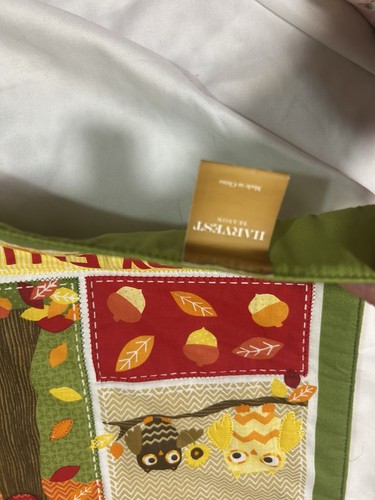 Harvest Season Happy Fall Pumpkins Owls Patchwork Table Runner 13x36 - Picture 3 of 6