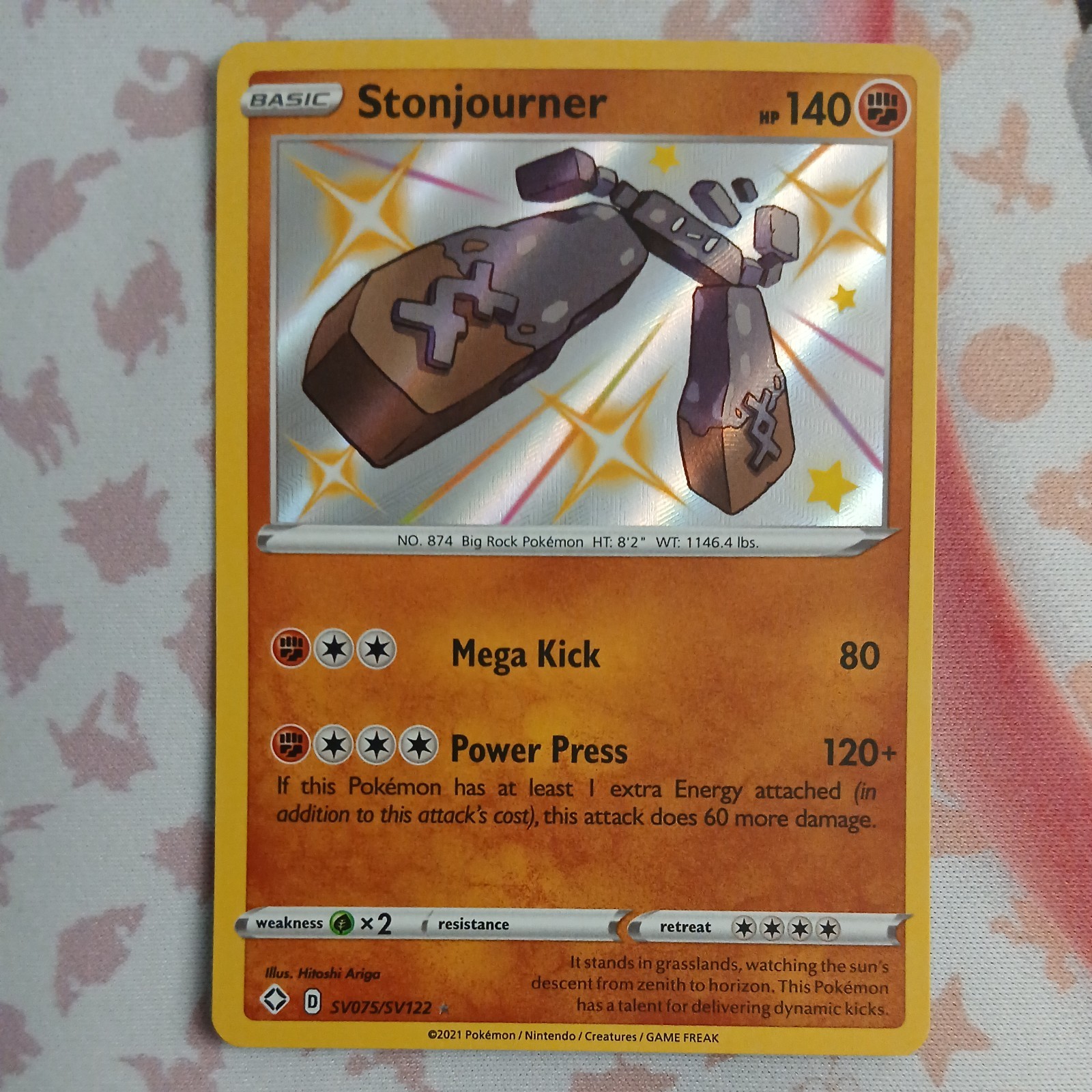 Pokémon Card Stonjourner SV075/SV122 Shining Fates - Near Mint