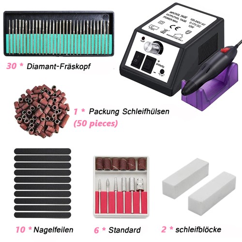Elektrische Nagelfräser Nagelfeile Fußpflegegerät Set bits 20000U/min Maniküre - Bild 4 von 19