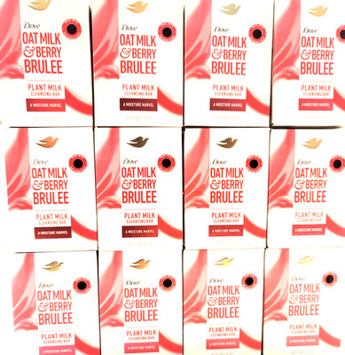 LOT (12) DOVE OAT MILK & BERRY BRULEE PLANT MILK CLEANSING BAR SOAP 5oz
