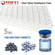 100/500/1000PCS 5ml Glass Vials Headspace Vials Lab Vials w/ Caps Sample vials