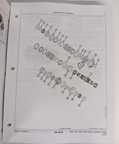 John Deere 5225 5325 5425 5525 5625 5603 Tractor Repair Service Manual - TM2187 - Picture 4 of 4