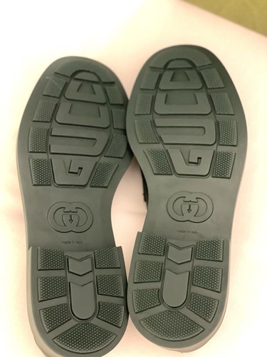 Gucci Mens Enameled Horsebit Rubber Moccasin Loafers Vintage Green Gucci Size 12 - Picture 8 of 15