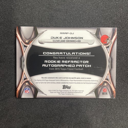2015 Finest Rookie Patch Autographs Pink Refractors #RRAP-DJ Duke Johnson 4/10 - Picture 2 of 2