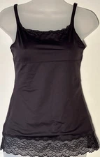 Flexees Maidenform Black Lace Trim Camisole Tank Top Shapewear M/6. Pre-owned