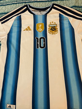 adidas Argentina Lionel Messi #10 Soccer Jersey Shirt Size L White/Blue