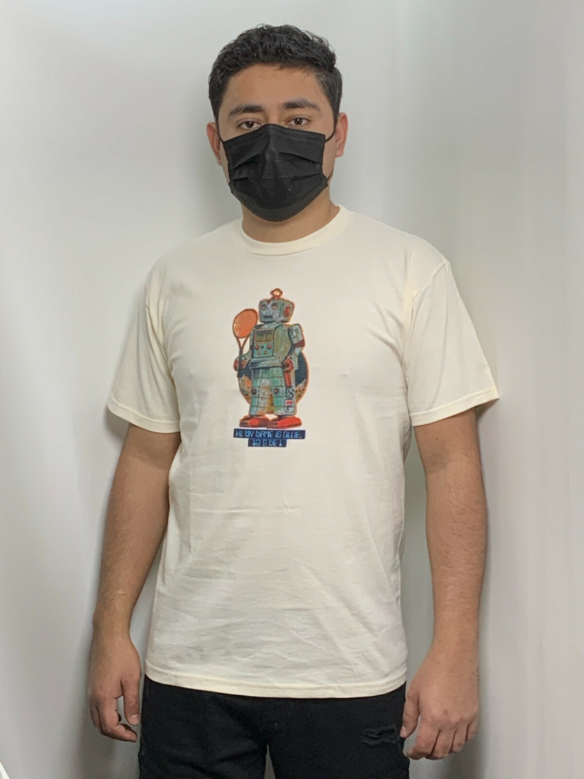 T shirt uomo Fila panna firmata manica corta