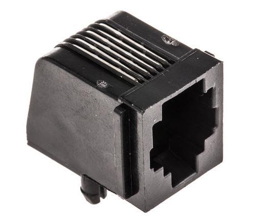 10 x TE Connectivity Cat3 6P6C Right Angle Hole RJ25 Modular Jack Connector  - Afbeelding 1 van 1