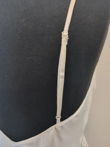 Vtg 90's Victoria's Secret S Slip Dress Satin Lace Gold Label Midi Ivory Y2k - Picture 12 of 20