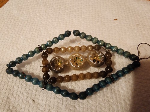 Gablonz Gablonzer Antique Blown Glass Christmas Ornament Graduated Strand